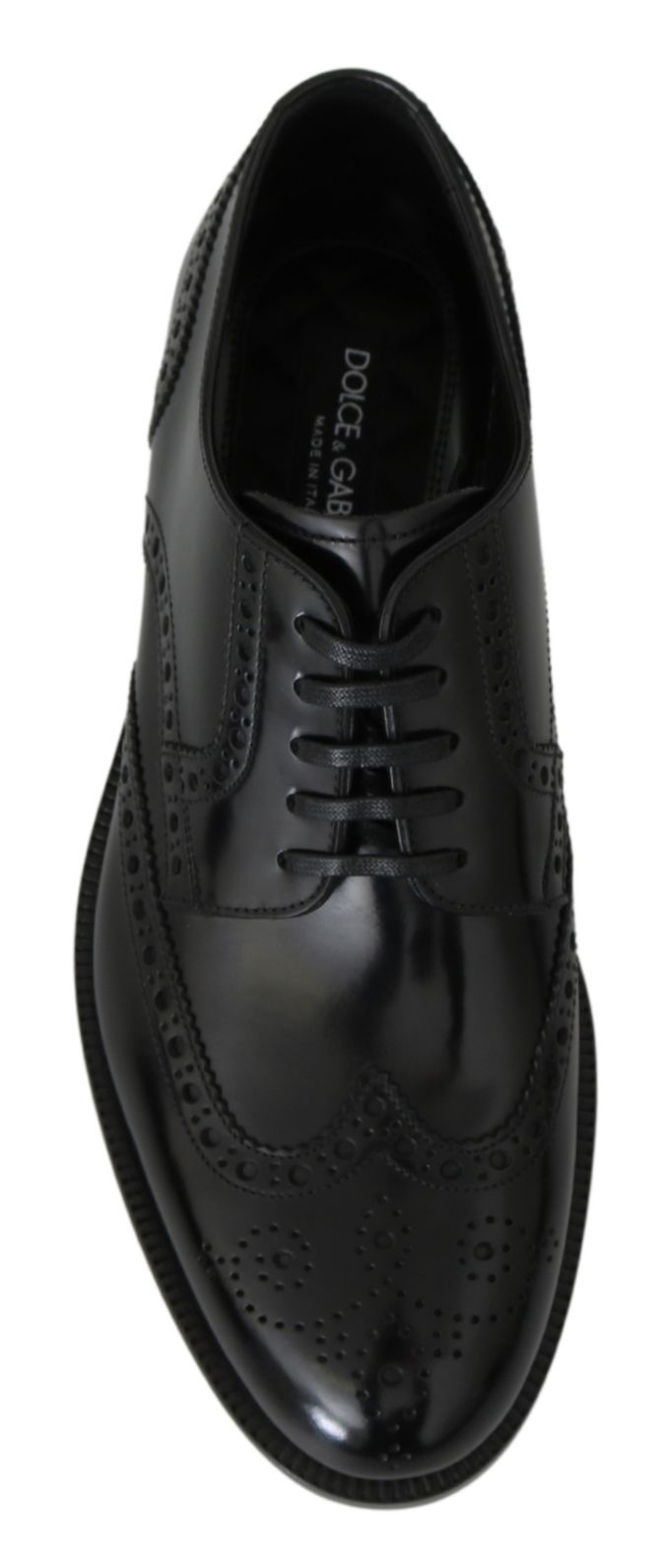 Dolce & Gabbana Zwarte Leren Derby Formele Brogueschoenen