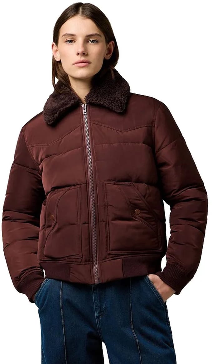 Wrangler Western Regular Fit Gewatteerde Jas Rood S Vrouw