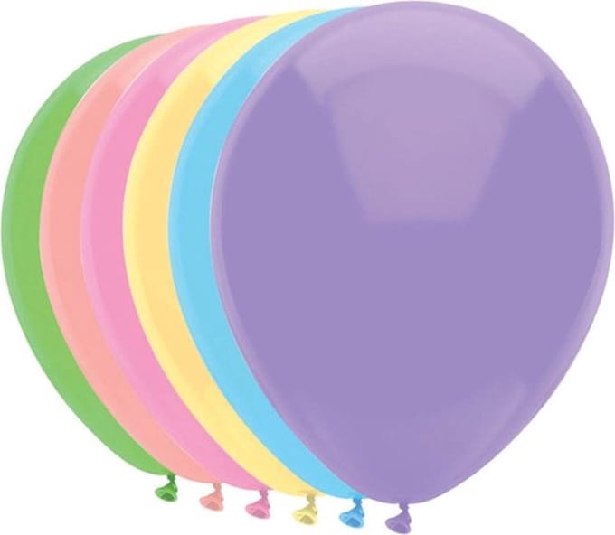 50 x Ballonnen Pastel Multicolor