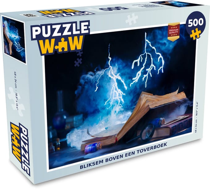 Puzzel Bliksem boven een toverboek - Legpuzzel - Puzzel 500 stukjes