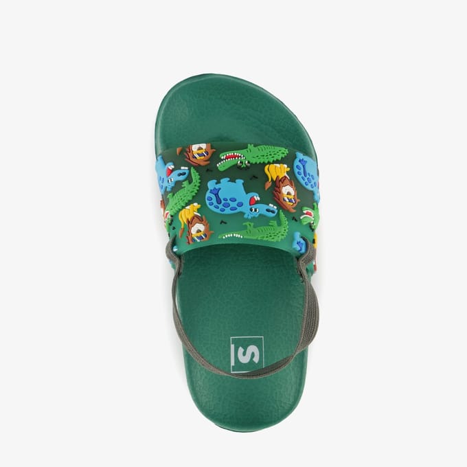 Groene jongens badslippers met jungle dieren - Maat 24