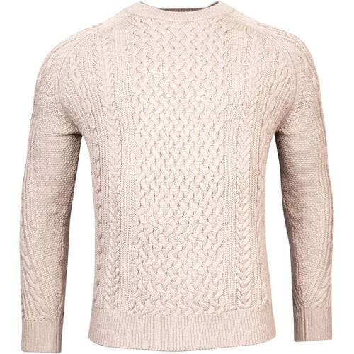Thomas Maine Trui Crew Neck Allover Fantasy Cable Pattern Licht Beige / male