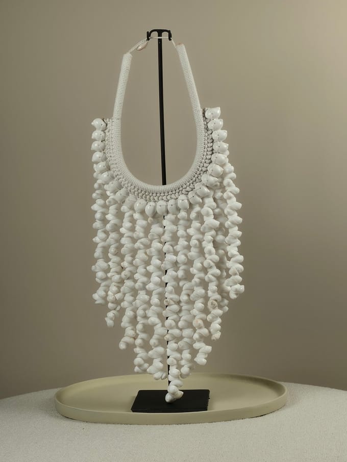 Blitzdeco - Schelpen Kraag - Storm - Handgemaakt - Wit - Tribal Chic