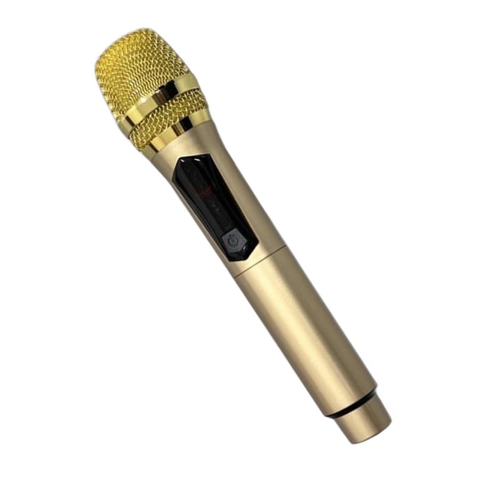 Draadloze microfoon voor thuis 1 voor 1 80Hz tot 15KHz Handmicrofoon met LED-scherm voor buiten thuis goud