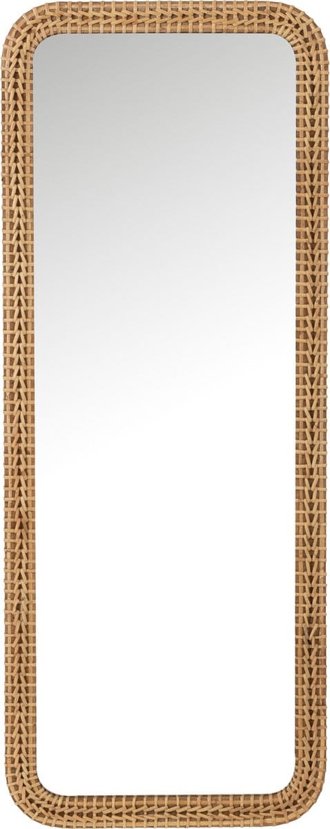 J-Line spiegel Rechthoek - spar/glas - natruel - 48 x 122.5 cm