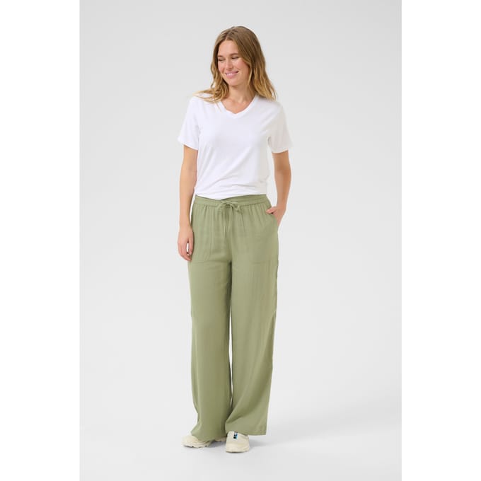 Kaffe KAmilia Long Wide Pants HW Dames Broek - Maat 40