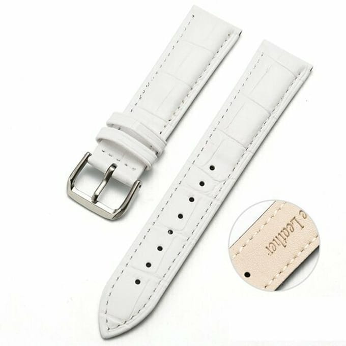 By Qubix - Geschikt voor Xiaomi Watch S4 - 41mm - Crocodile leren bandje - Wit