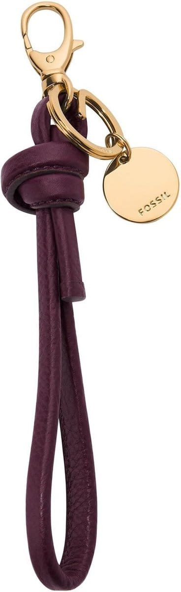 FOSSIL Leren Sleutelhanger Keyfob Key Ring Amethyst Paars