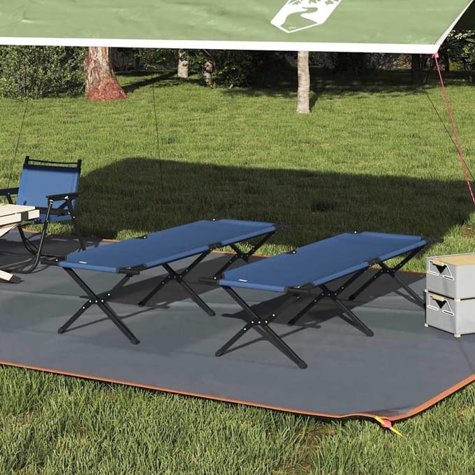 Klapbed Camping 2 Stuks - Veldbed Opklapbed - Outdoor Ontspanning - Robuust Stalen Frame