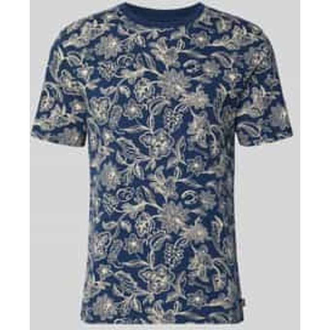 T-shirt in all-over look met ronde hals