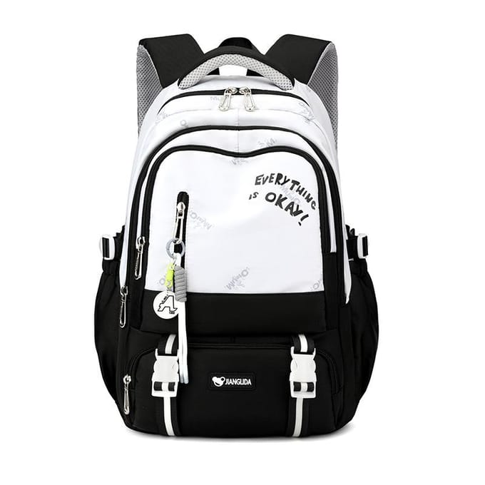 Sac à dos grande capacité Sac à dos simple Décontracté Écolier japonais Sac d'école Étudiante white