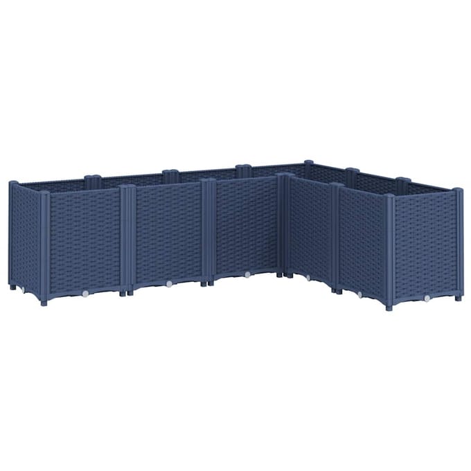 vidaXL - Plantenbak - 160x120x53 - cm - polypropeen - blauwgrijs