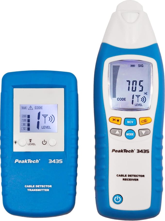 Peaktech 3435 - kabelzoeker - set bestaande uit een zender en ontvanger