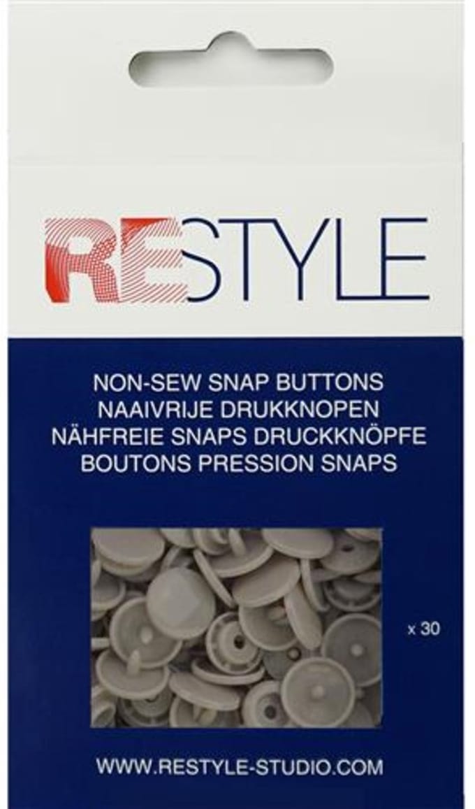 Naaivrije plastic drukknopen 12,4 mm, 30 stuks