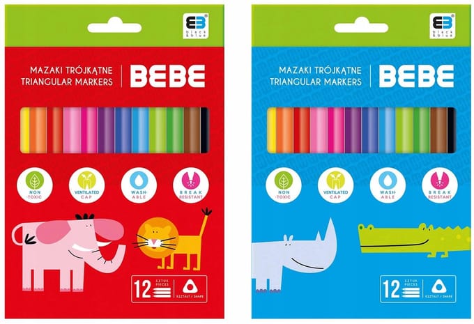 Interdruk Mazaki Szkolne B&B Kids - 12 kleuren - Ergonomisch en uitwasbaar