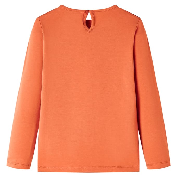 vidaXL - Kindershirt - met - lange - mouwen - 140 - oranjebruin