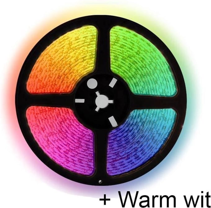 5 meter RGBW (Warm wit) led strip - DUAL LED - 60Leds/m - 12V