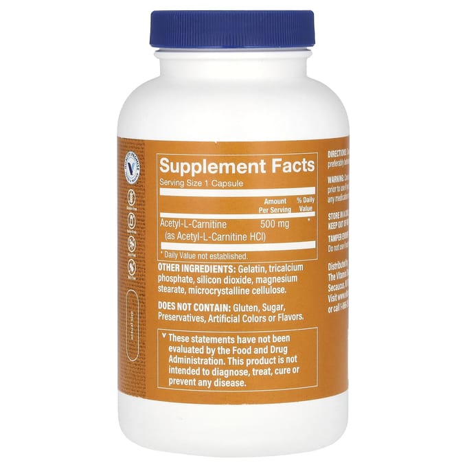 The Vitamin Shoppe, Acetyl l-Carnitine, 500 mg, 240 Capsules
