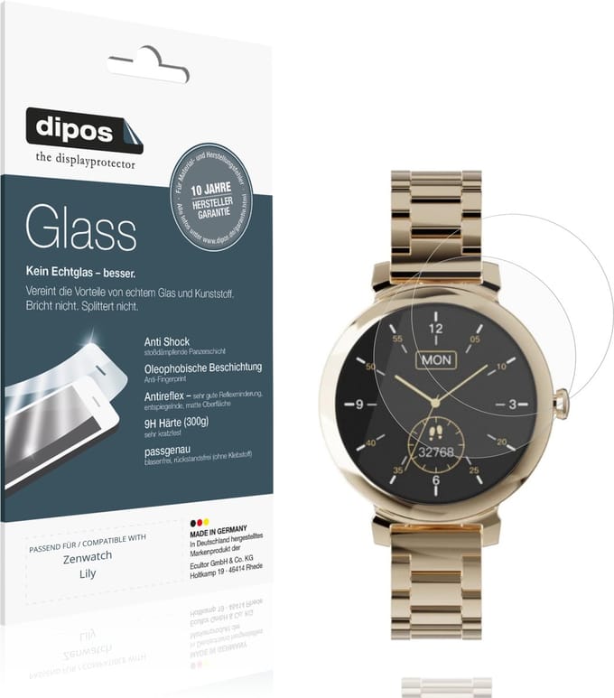 dipos – 2x Matte Pantserfolie geschikt voor Zenwatch Lily | 9H Screenprotector