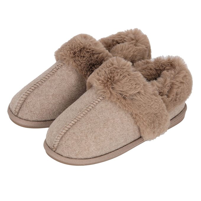 Instap Sloffen Dames - Vilt - Taupe - Taupe / 39/40