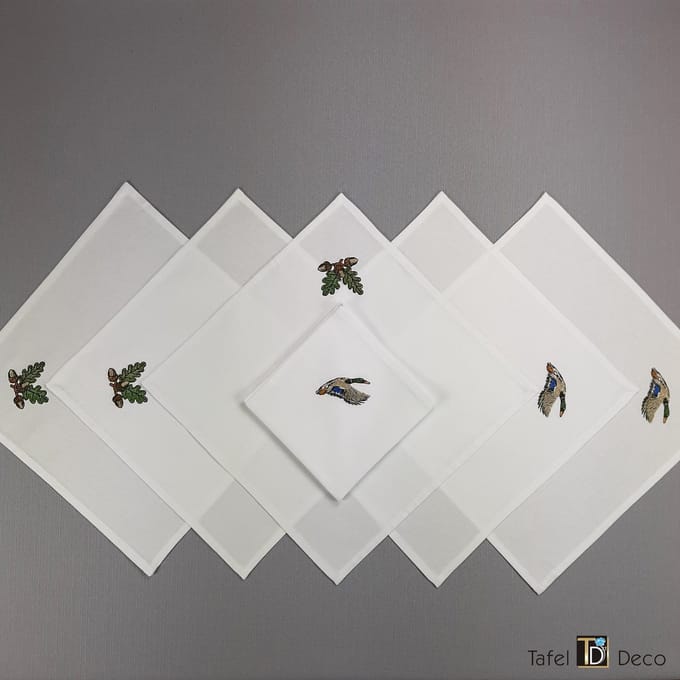 Servetten, set van 6, 36x36, model jager