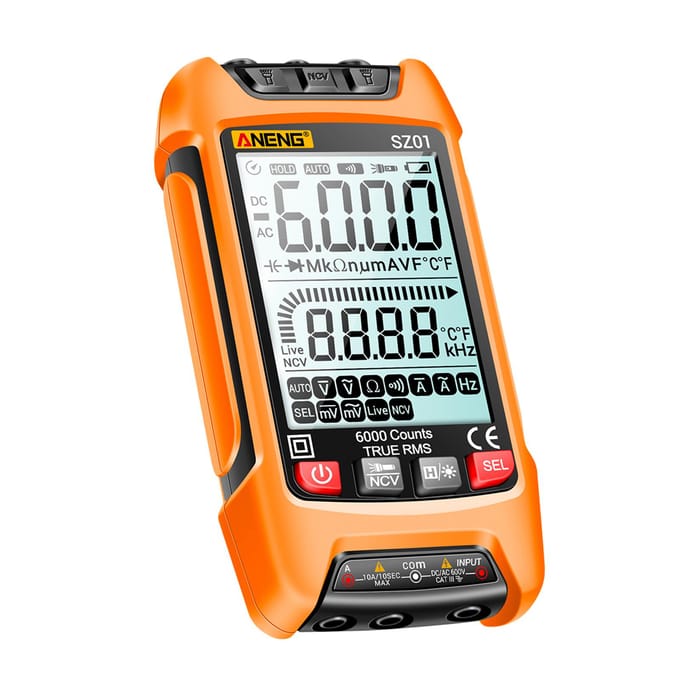 ANENG SZ01 slimme digitale multimeter 6000 tellingen automatisch bereik True RMS NCV universele meter handheld geel