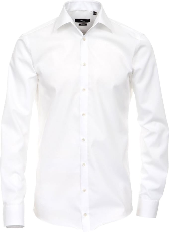 VENTI modern fit overhemd - mouwlengte 7 - wit