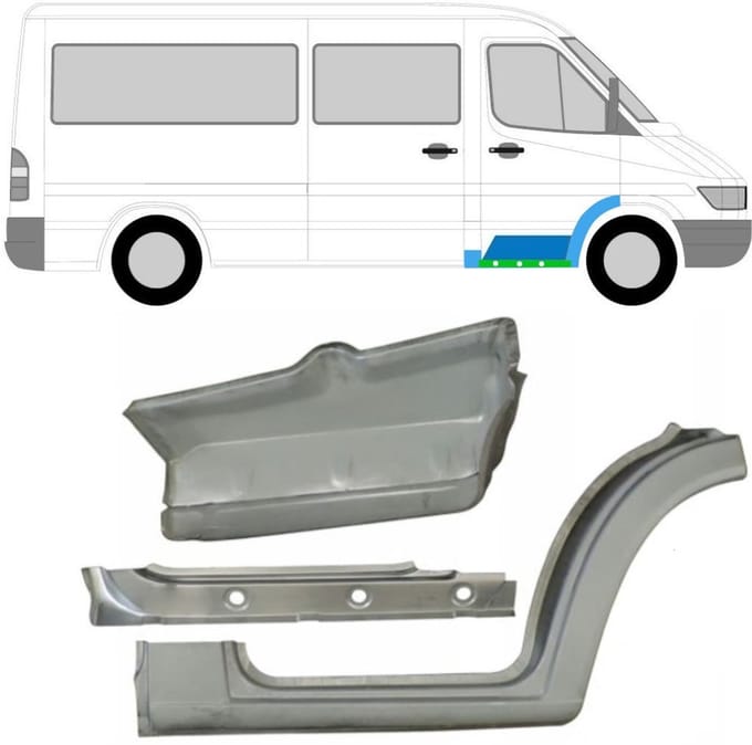 Reparatiepaneel set voor Mercedes Sprinter 1995-2006 / Rechts / Set
