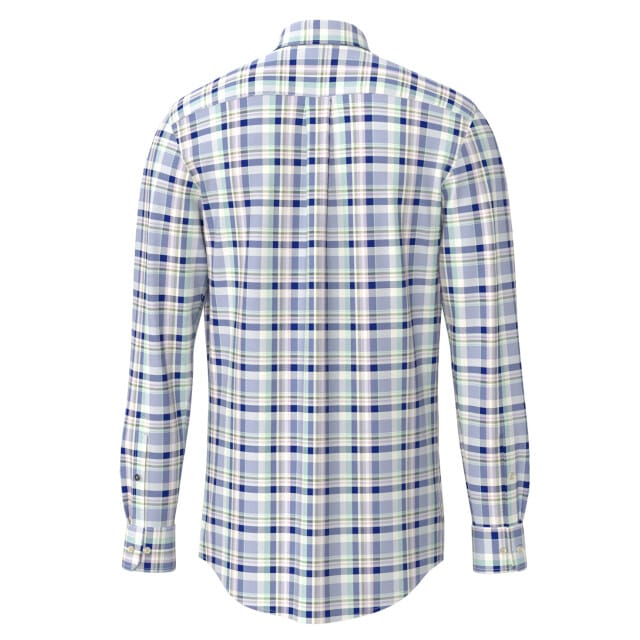 Fynch-Hatton Overhemd Premium Washed Oxford Multi Check Mint-Blue / male