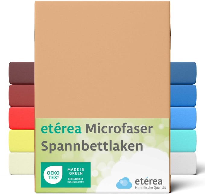 etérea Microvezel Jersey Hoeslaken 90x200-100x200 cm Zand