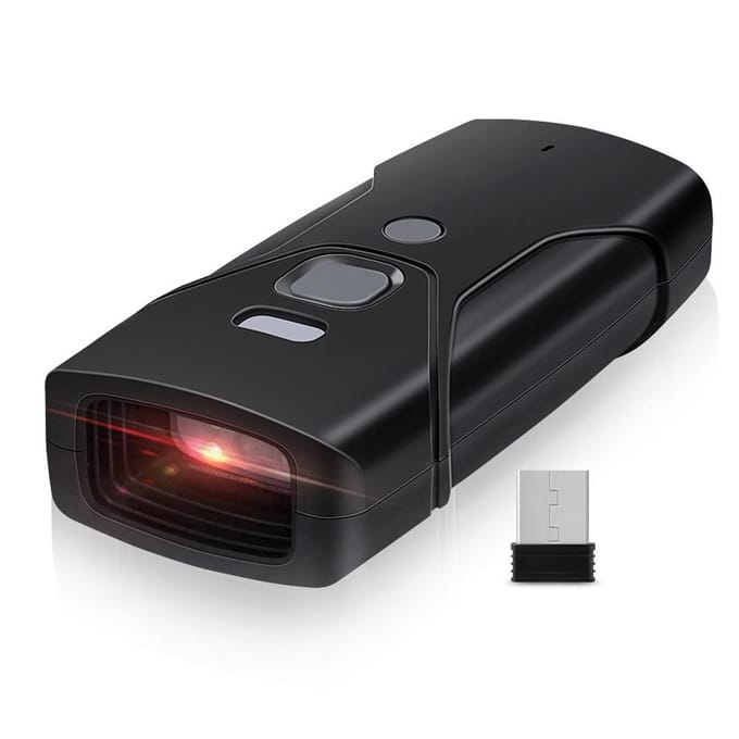 Draagbare Handheld Barcodescanner Bekabeld+2.4G+BT Drie-modi Verbinding Ondersteunt Eendimensionaal zwart