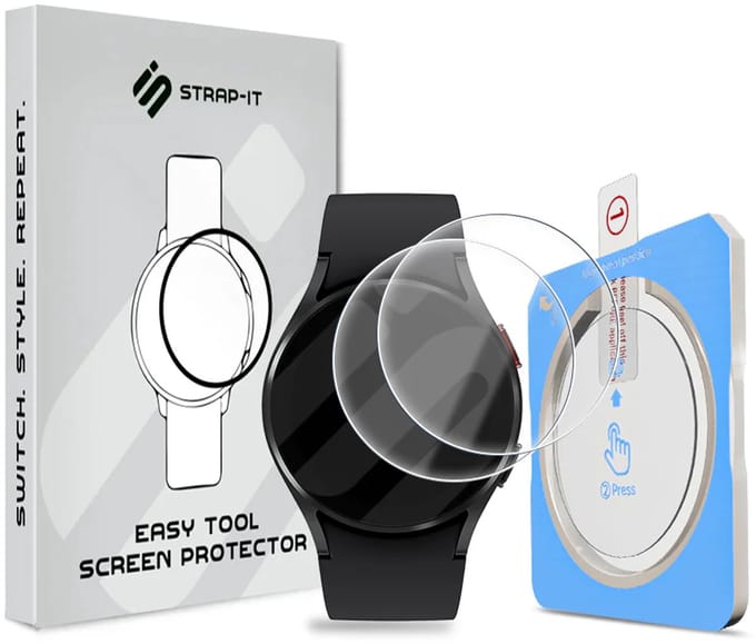 Strap-it 2-pack Screenprotector met One-Click Tool screen protector display bescherming geschikt voor Samsung Galaxy Watch 4 40mm