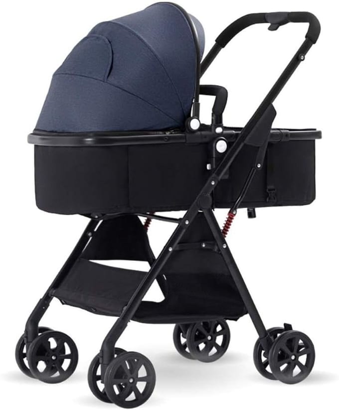 Kinderwagen - Buggy Draagbaar - Comfortabel Reizen - Drieweg Ademend - 10000 Gram - Blauw