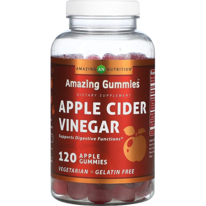 Geweldige voeding, geweldige gummies, appelazijn, appels, 120 gummies
