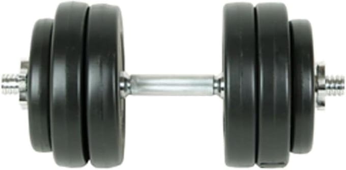 Halterset 15kg - Gewichtstraining set - Krachttraining thuis - Verstelbaar gewicht - 6 platen - Zwart