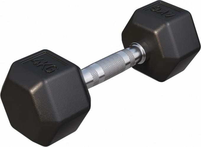 Gorilla Sports Dumbbell - 1 x 4 kg - Gietijzer - Hexagon - Halter