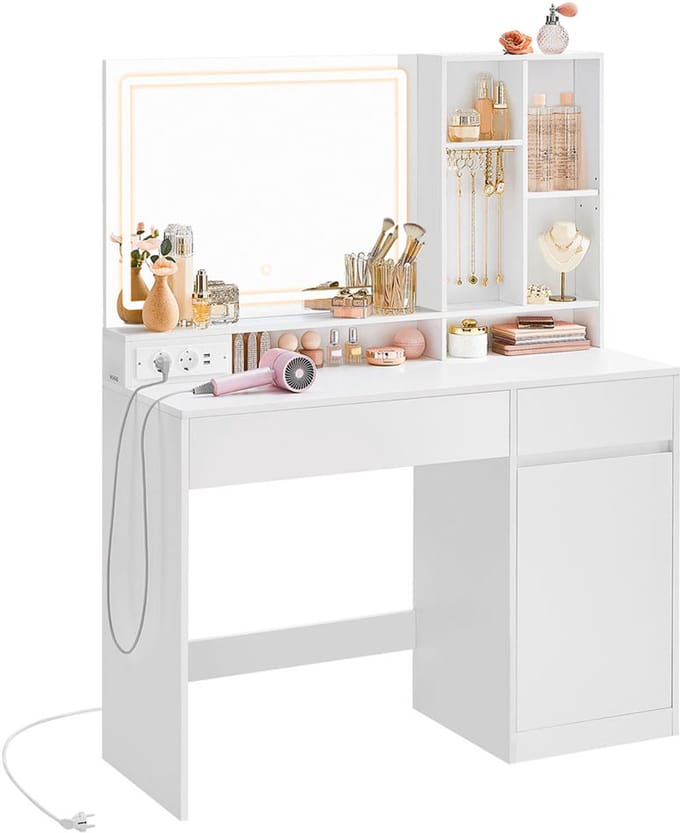Kaptafel – Met LED-Verlichting – 110 cm Breed – Luxe Make-up Tafel