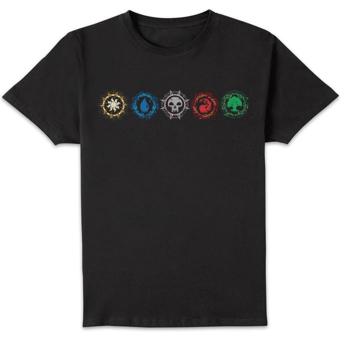 Magic: The Gathering Mana Symbols Unisex T-Shirt - Black - S