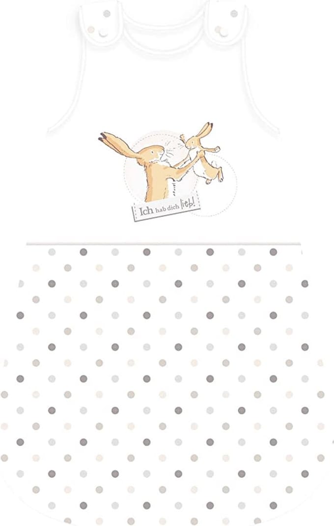 Slaapzak voor baby's met ritssluiting en drukknopen, 110 cm, wit