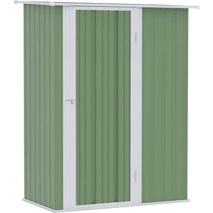 4goodz Outsunny stalen tuinkast balkonkast 84x142x189 cm grijs