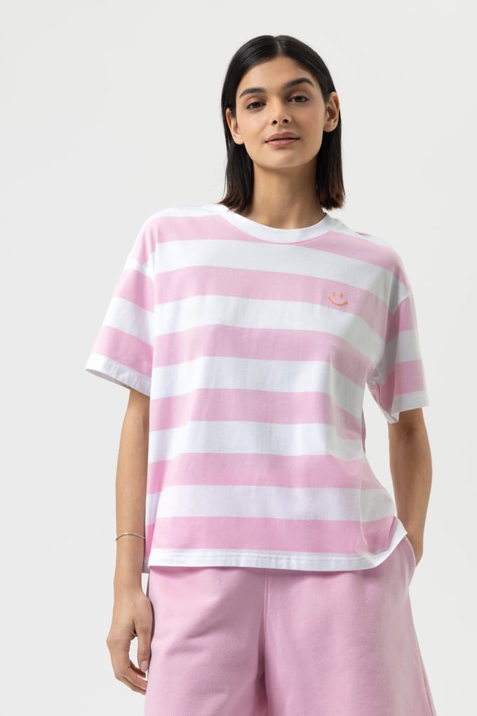 T-shirt Serie Streaked Lines Soft Pink