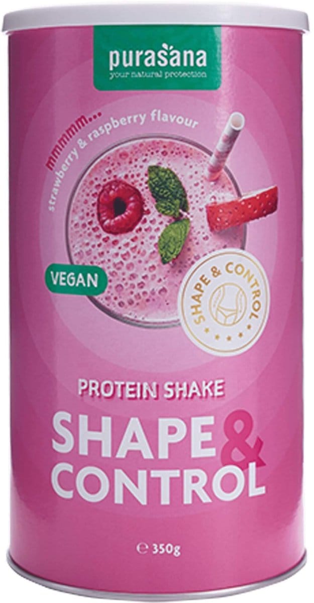 PURASANA SHAPE&CONTROL VEGAN PROTEIN AARDBEI/FRAMBOOS