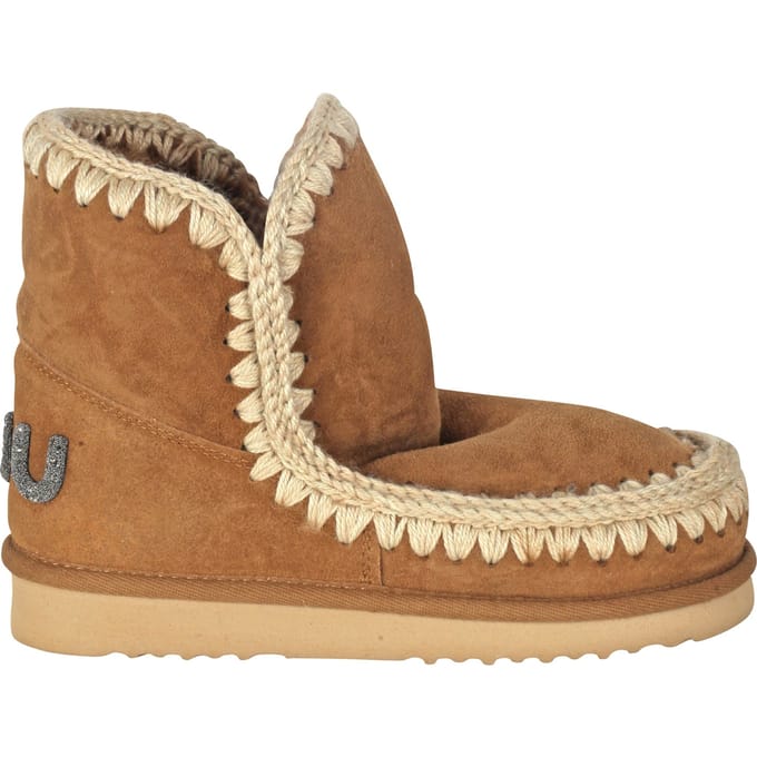 Mou Eskimo 18 Glitter Logo Vachtlaarzen - Warme Laarzen - Dames - Cognac - Maat 37