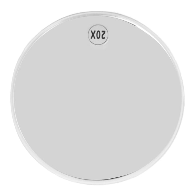 Miroir grossissant x20 avec 3 ventouses, compact, portable, rond, puissant, pour maquillage blanc