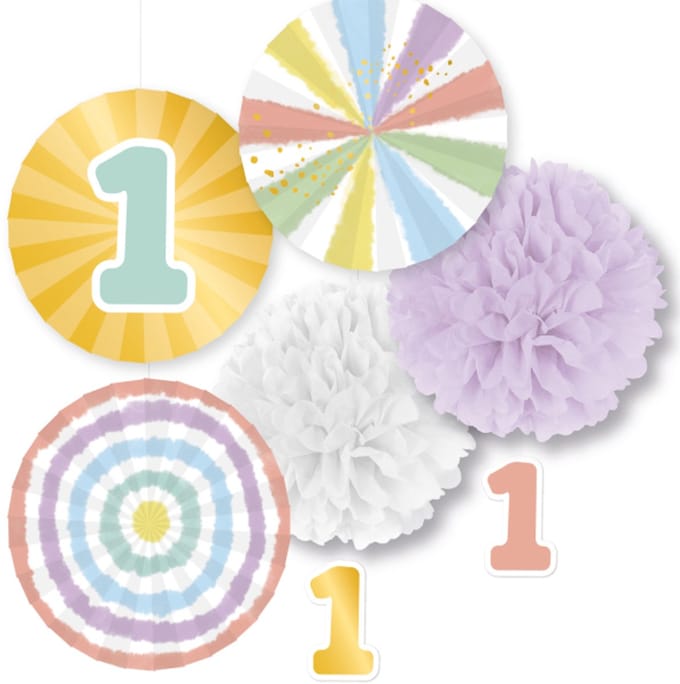 Amscan - Decoratie kit 1ste year - 5 stuks