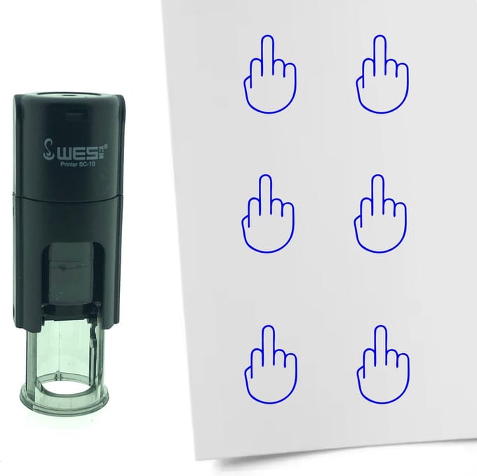CombiCraft Stempel Middelvinger 10mm rond - Blauwe inkt