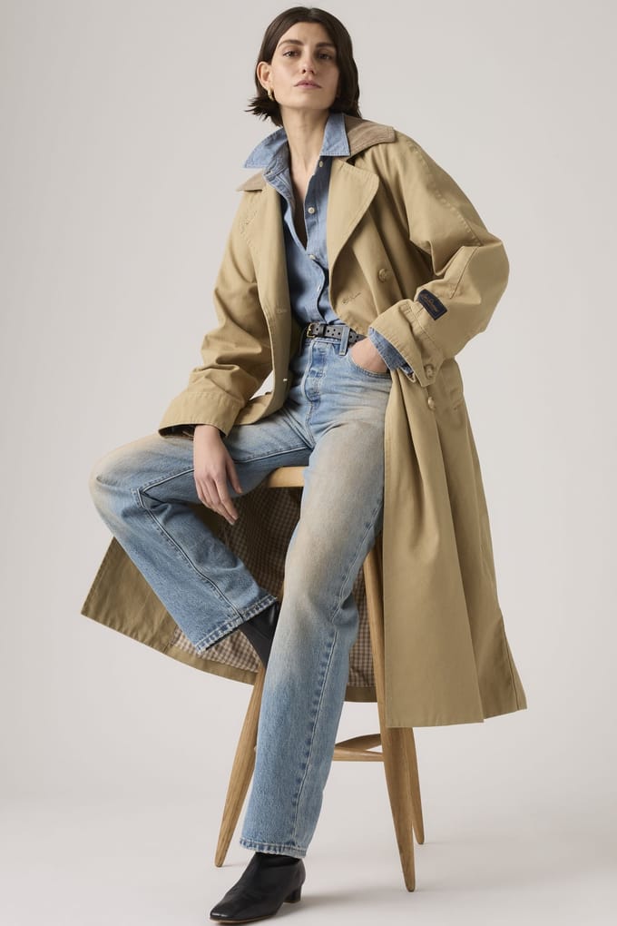 Levi's Bree Classic Long Trench Coat Taglia: M | Trench Outlet | Donna