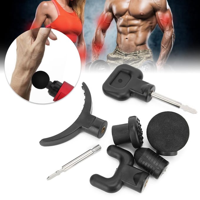 Lichaamsontspanning Fascia Massagepistool Vervangingskop Spier Massagekop Set gray