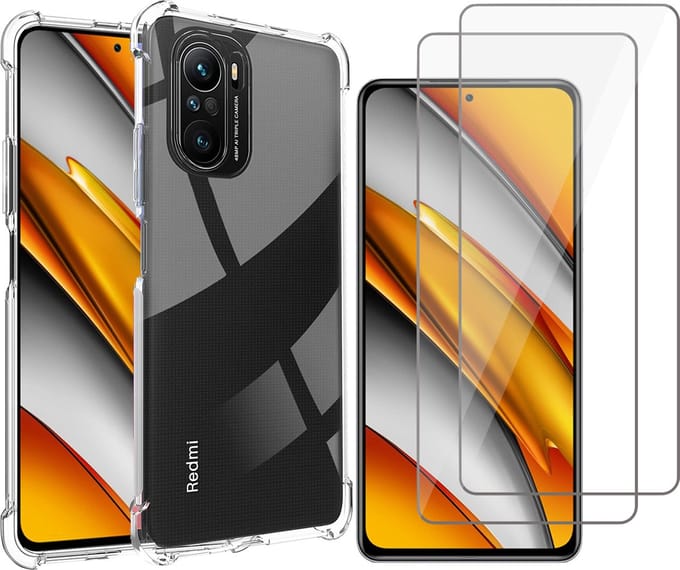 Hoesje geschikt voor Xiaomi Mi 11i - Transparant Backcover Shockproof Case + 2x Glas Screen Protector