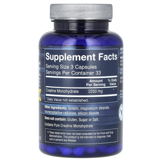 BodyTech, Monohydrate de Créatine, 750 mg, 100 Capsules